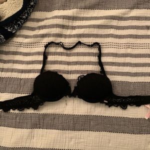 Black lace push up bra